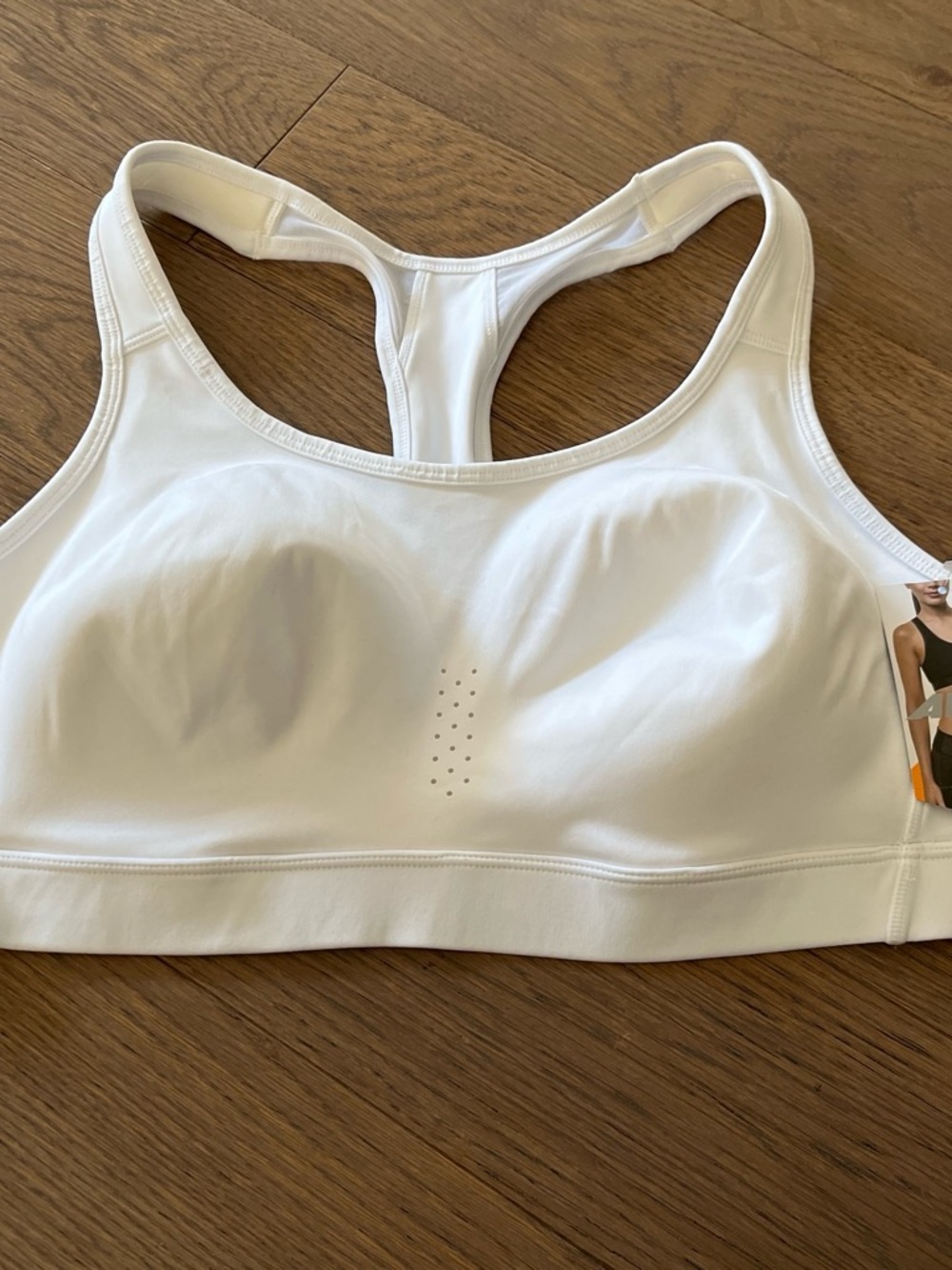 Avia White Racerback Sports Bra with Molded Cups